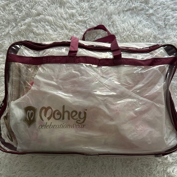 Elegant Cream and Pink Embroidered Lehenga - Picture 7 of 7